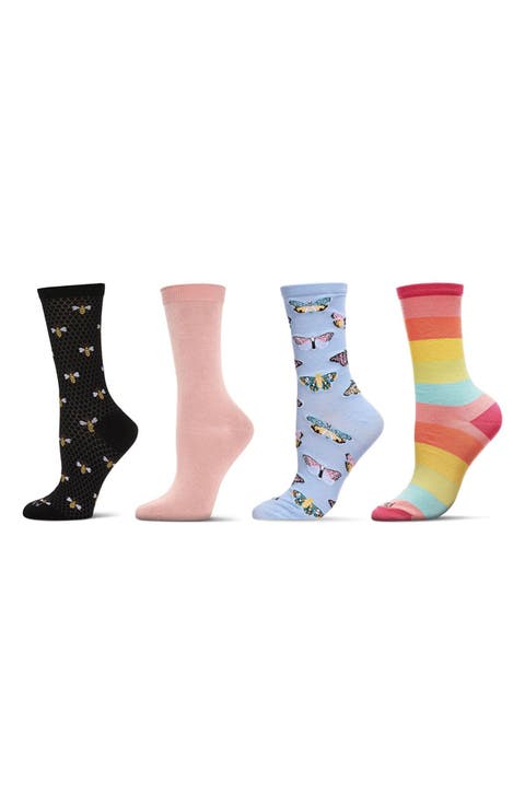 Novelty Assorted 4-Pack Crew Socks