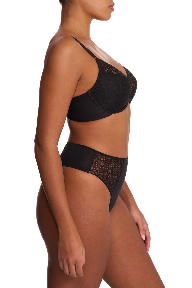 Harmony Smooth Back Lace T-Shirt Bra, Alternate, color, BLACK