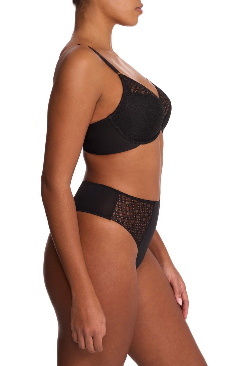Natori Harmony Smooth Back Lace T-Shirt Bra, Alternate, color, Black