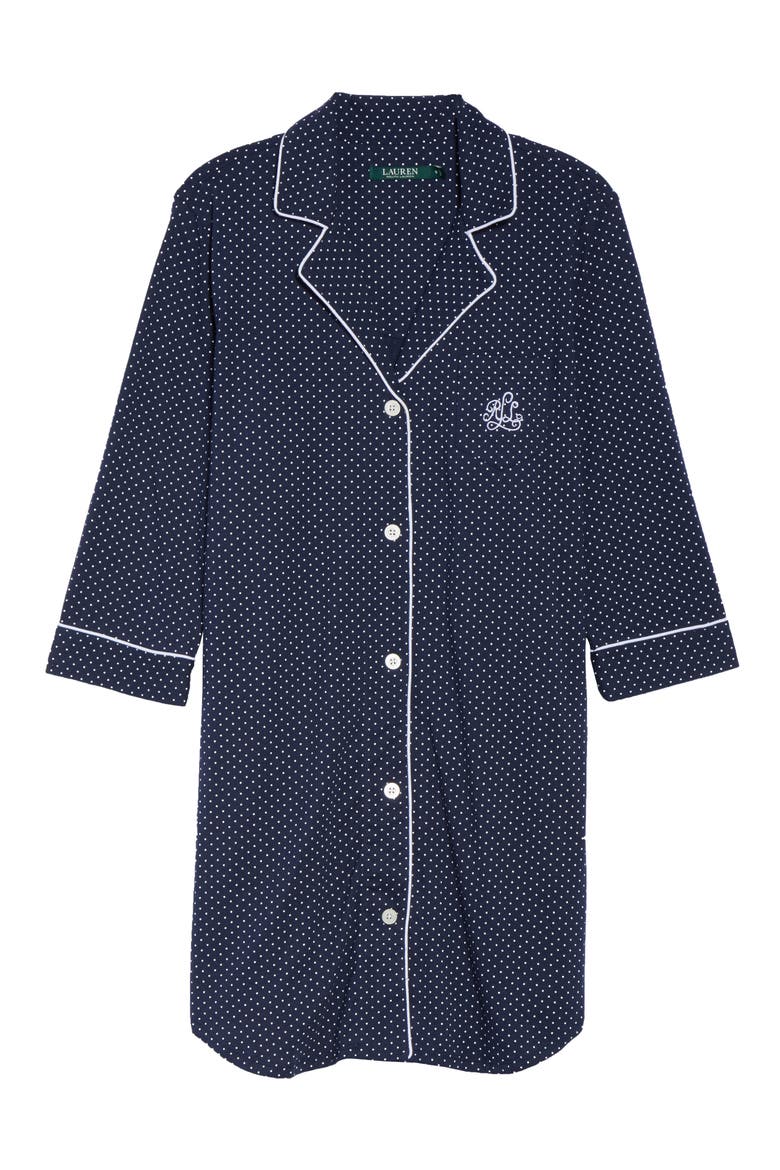 Cotton Jersey Sleep Shirt, Alternate, color, NAVDT