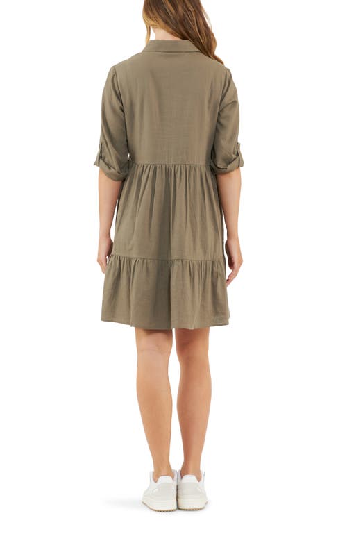Ripe Maternity Adel Linen Blend Maternity Shirtdress In Multi