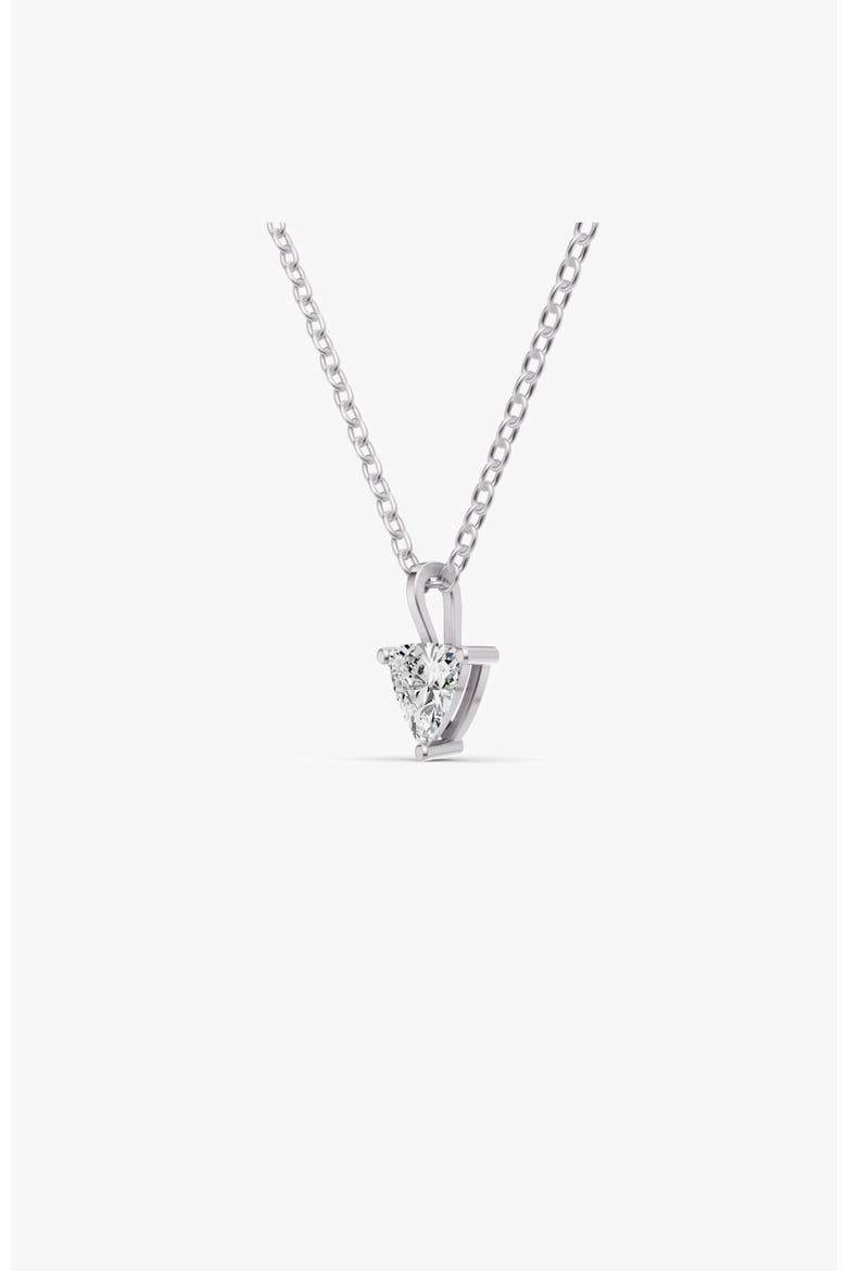14K Gold 0.75 ct Lab Grown Trillion Shape Diamond Solitaire Pendant with Bail, Alternate, color, White Gold