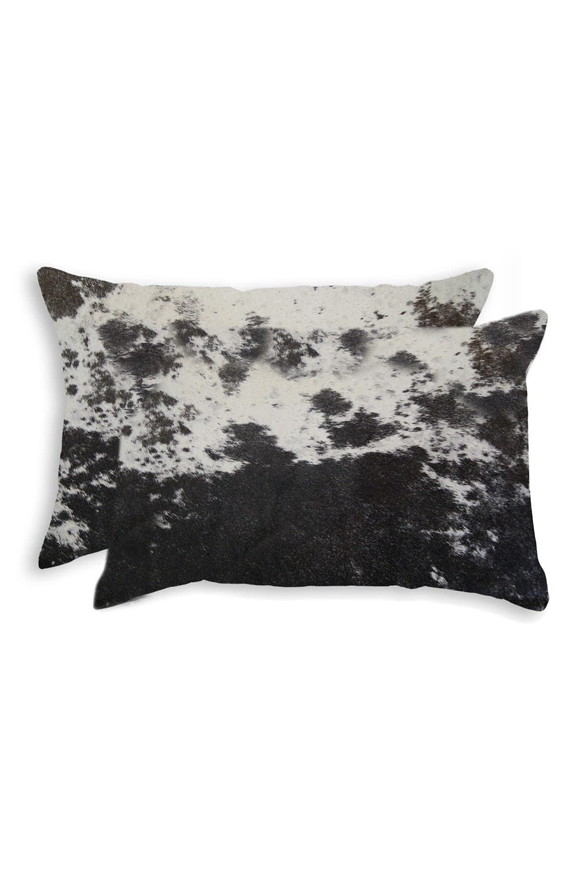 Natural Torino Kobe Cowhide Pillow — Set of 2 — 12"x20" — Black/White