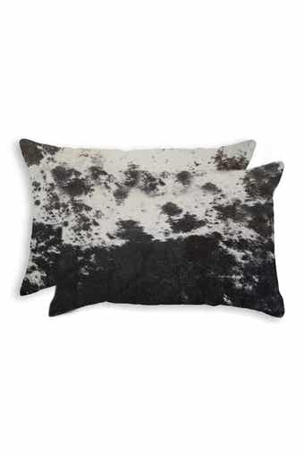 NATURAL Torino Kobe Cowhide Pillow - Set of 2 - 12"x20" - Black/White