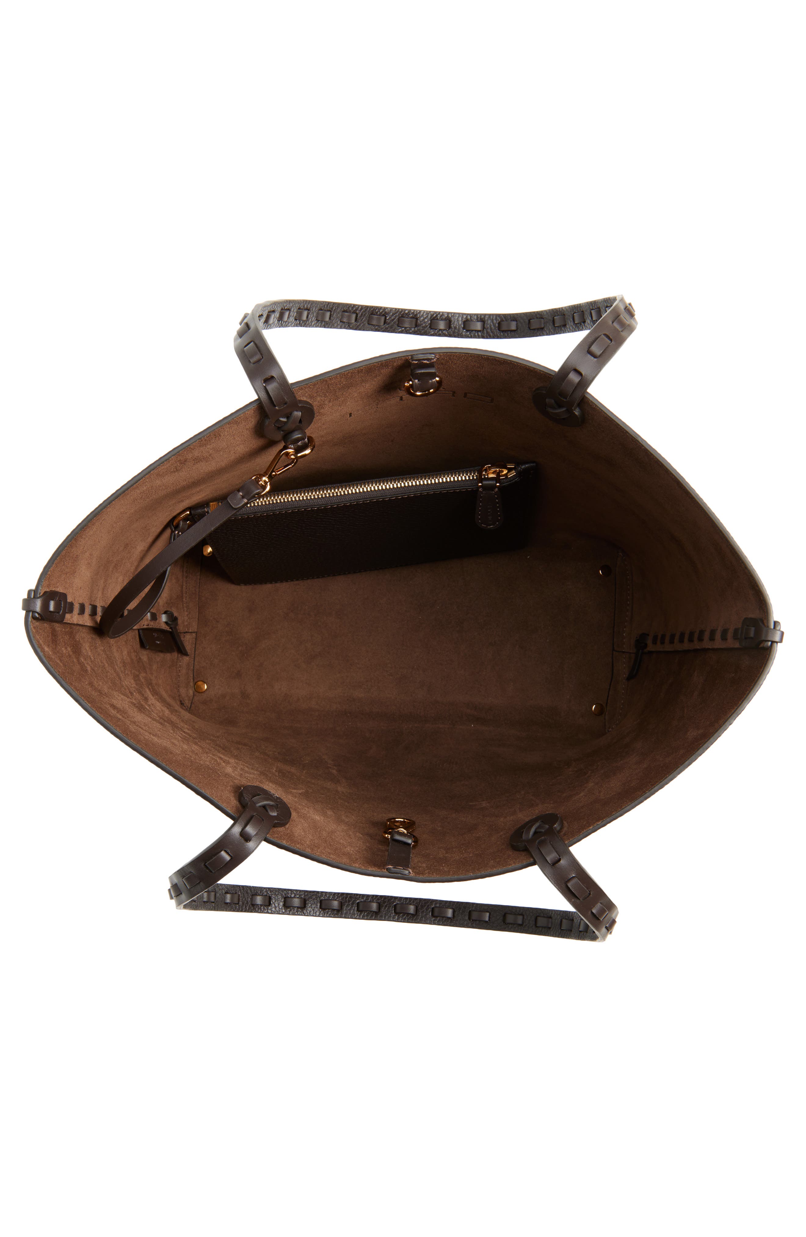 Etro Shopping Essential Leather Tote, Alternate, color, Brown