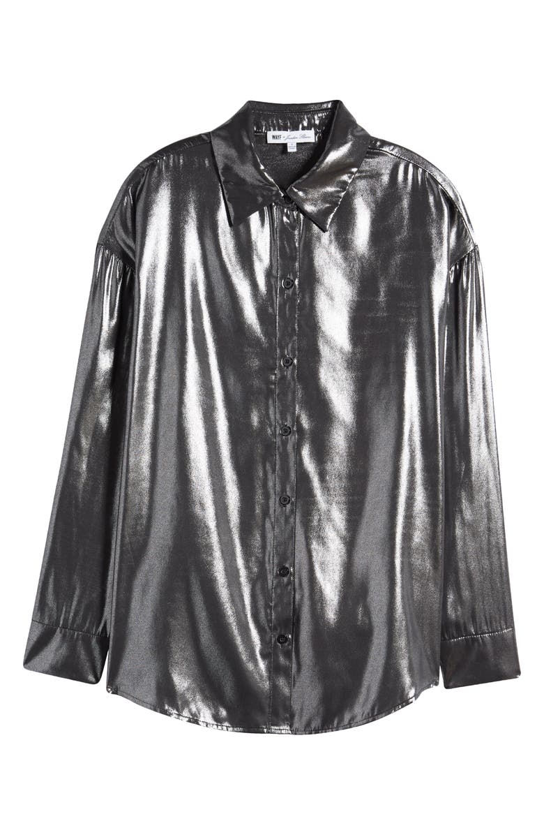 WAYF x Jourdan Sloane Ariana Metallic Button-Up Shirt, Alternate, color, 
