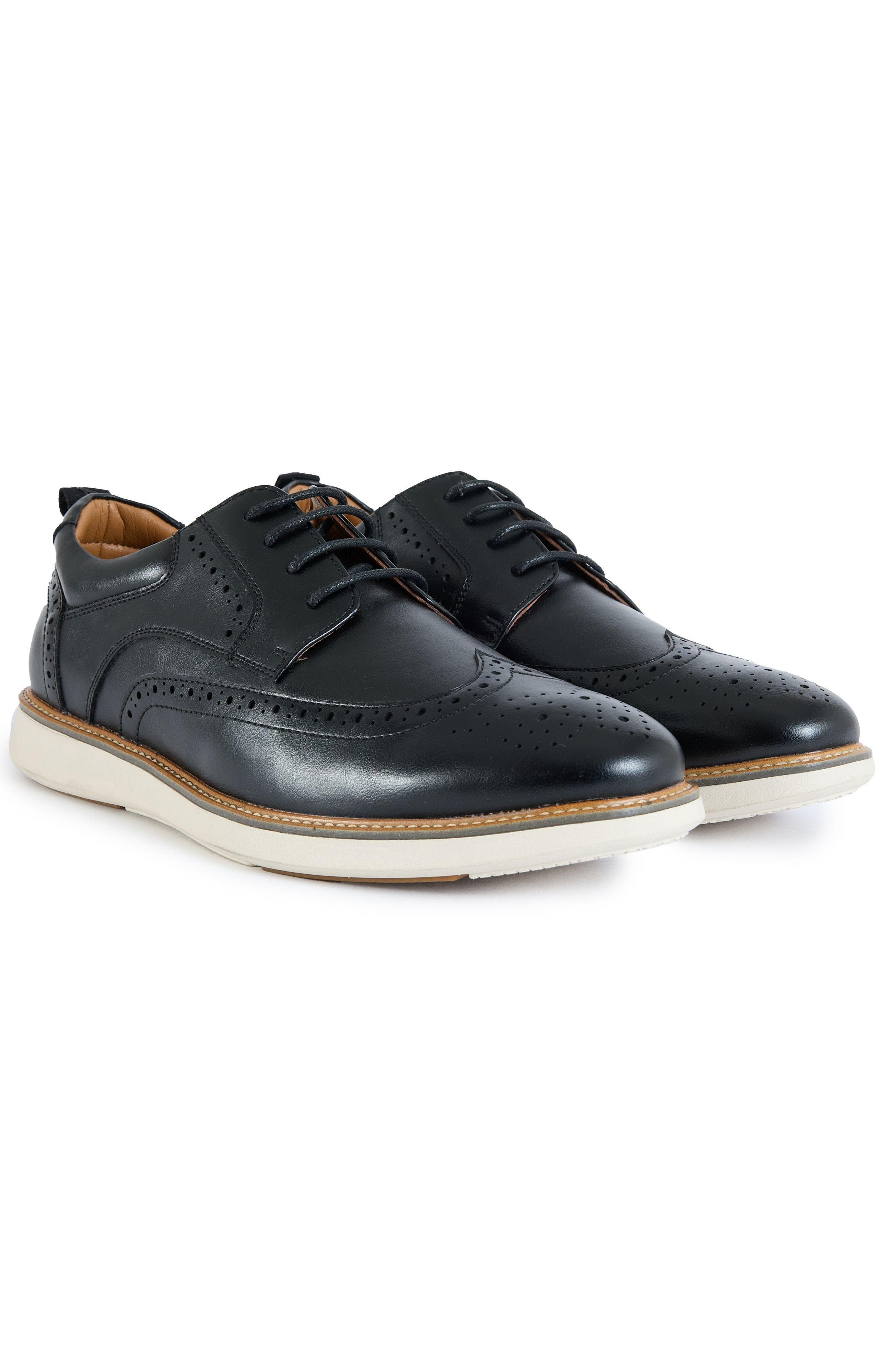 Okra Brogue Casual Shoes, Alternate, color, Black