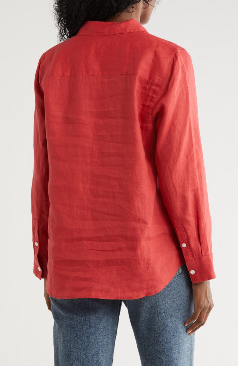 Tommy Bahama Coastalina Utility Linen Button-Up Shirt, Alternate, color, Red Havana
