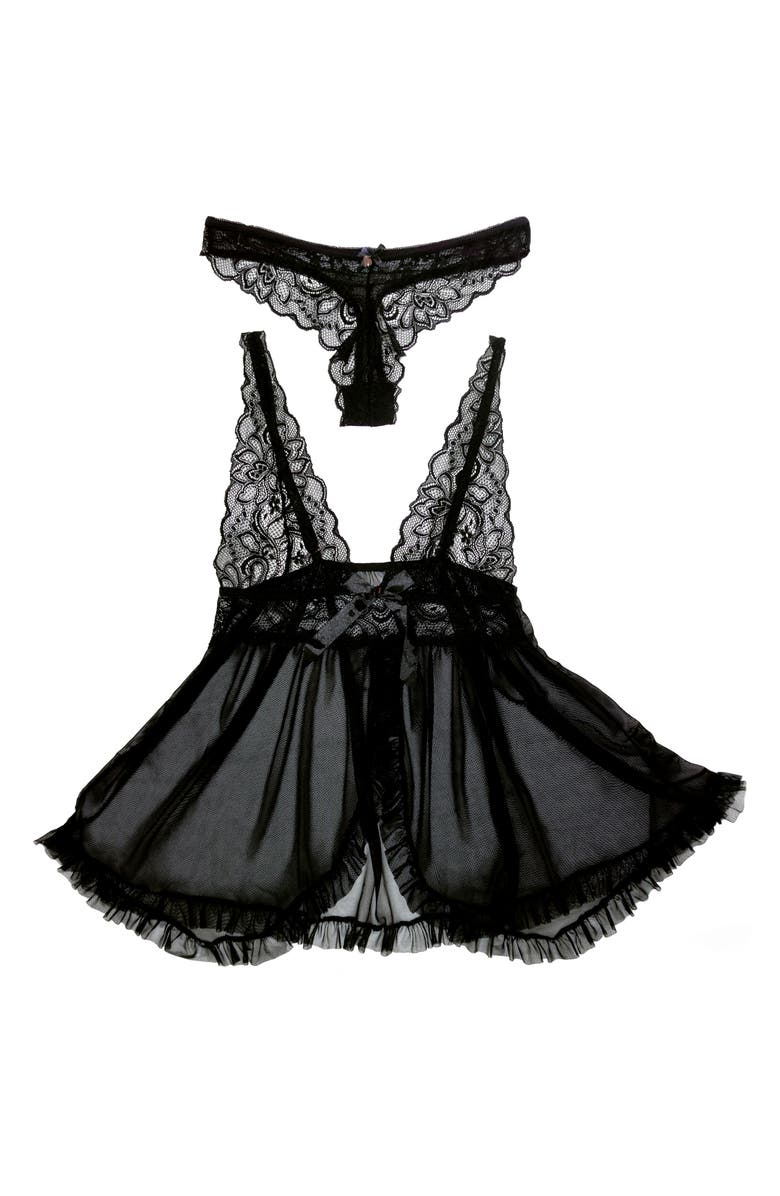 RACHEL Rachel Roy Deep Plunge Split Babydoll Chemise, Alternate, color, 