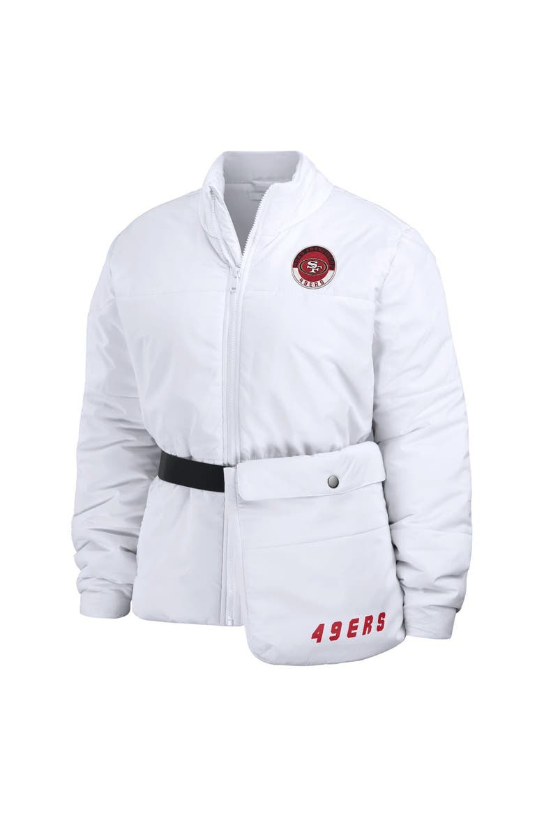 Women's WEAR by Erin Andrews  White San Francisco 49ers Packaway Full-Zip Puffer Jacket, Alternate, color, White