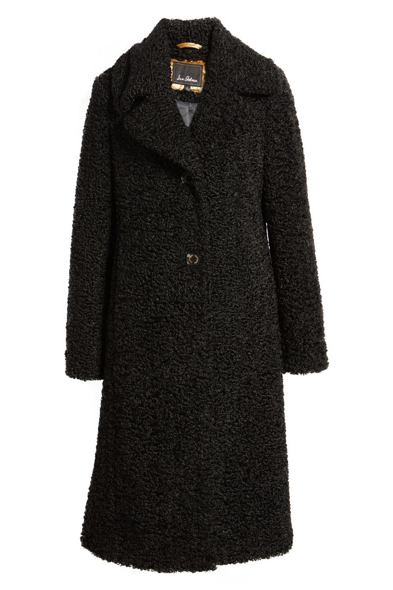 Faux Shearling Coat, Alternate, color, BLACK