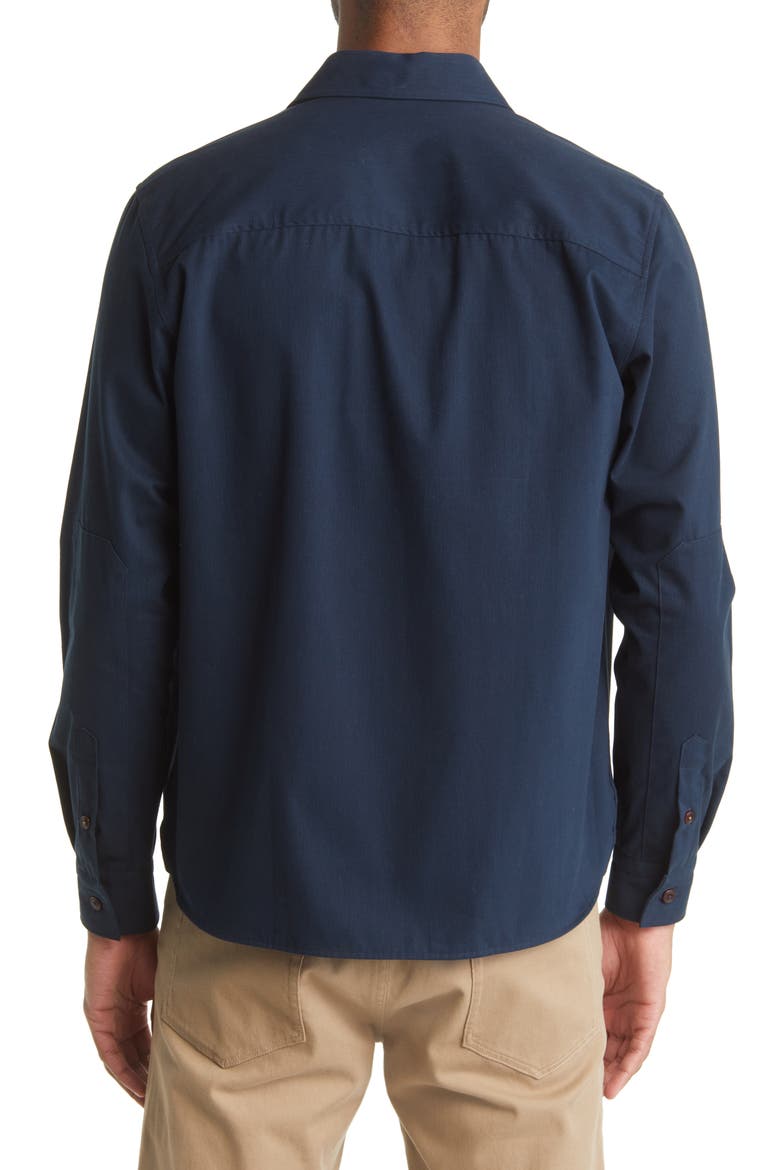 Almur Brushed Cotton Twill Overshirt, Alternate, color, NAVY