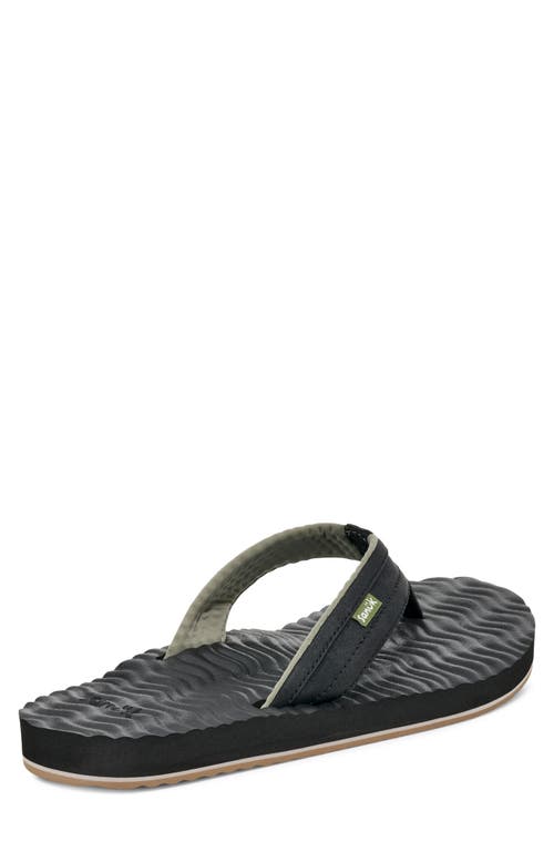 Sanuk Ziggy Plush Flip Flop In Black