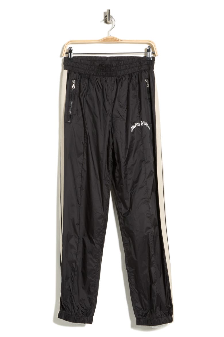 Nylon Track Pants, Main, color, BLACK