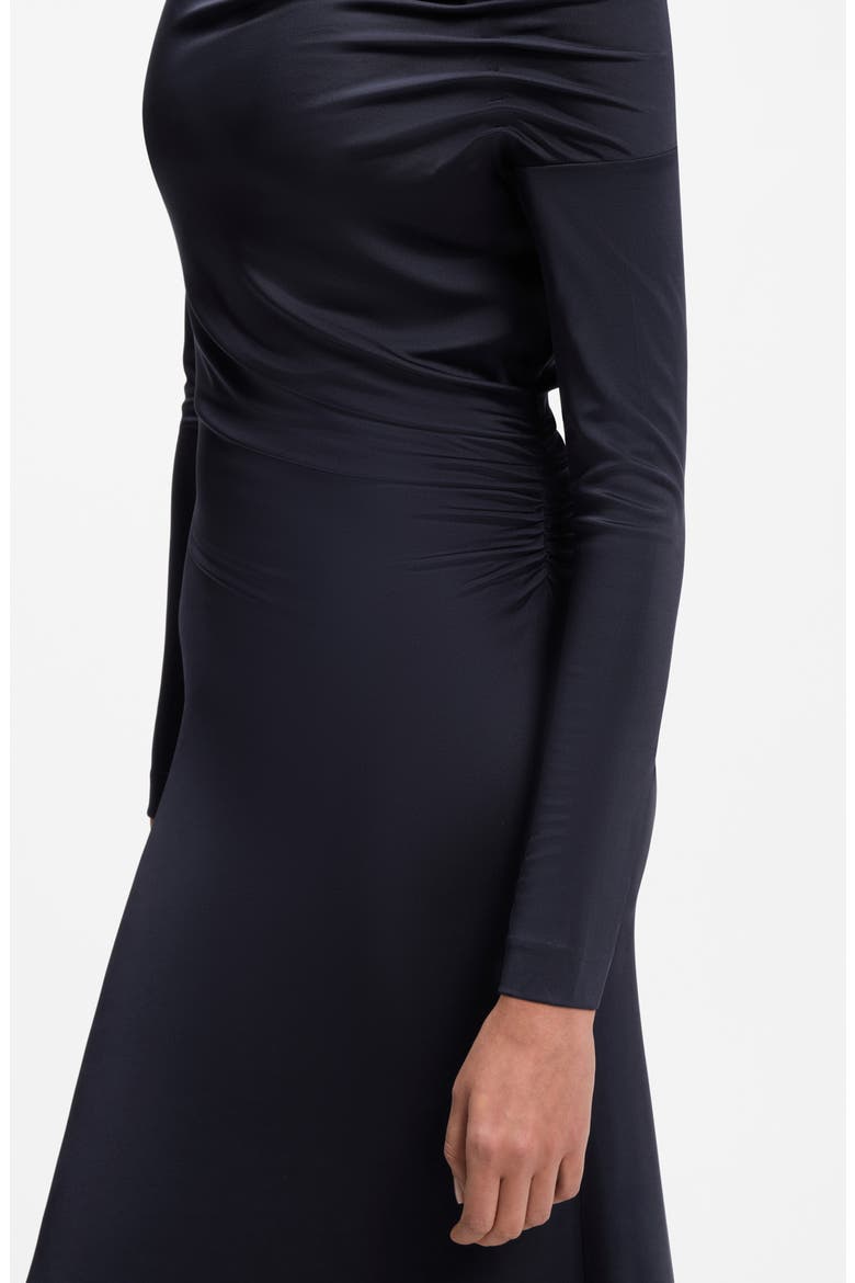 Ejoe Long Sleeved Asymmetric Neck Maxi Dress, Alternate, color, SKY CAPTAIN