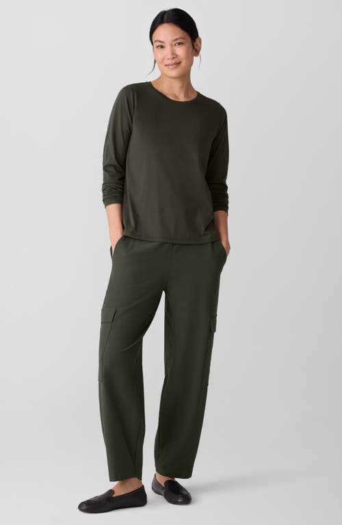 Eileen Fisher Organic Cotton Long Sleeve T-shirt In Green