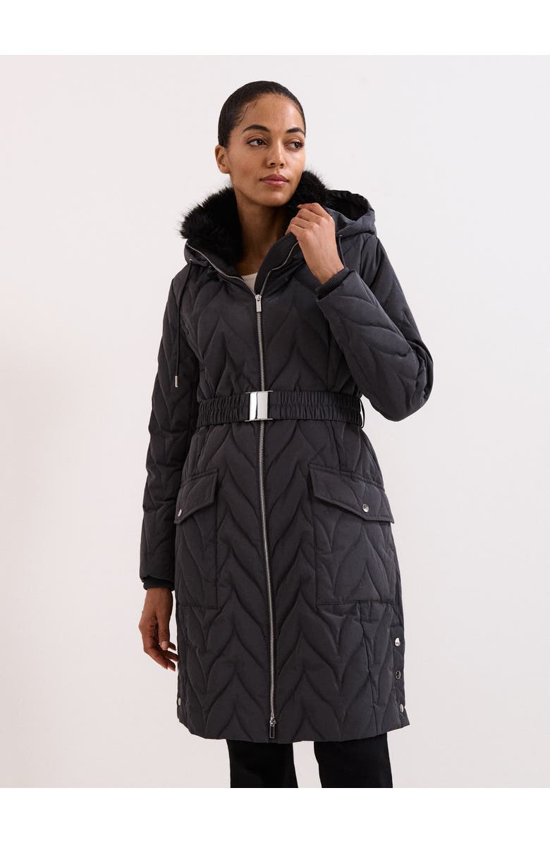 Phase Eight Hollie Midi Puffer, Main, color, Charcoal