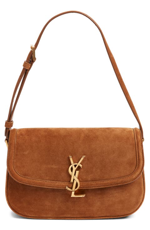 Medium Solferino Suede Shoulder Bag