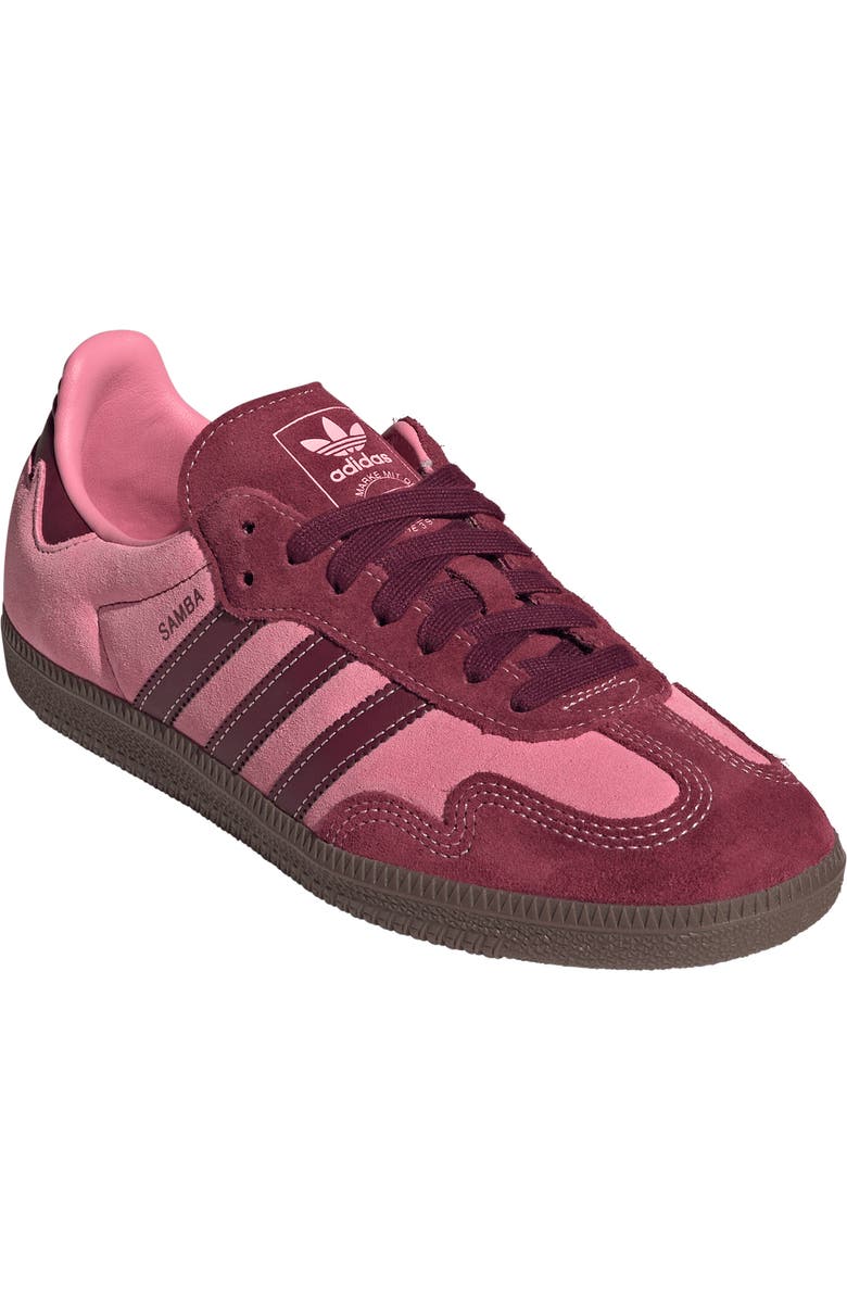 adidas Samba OG Sneaker, Main, color, Pink Spark/ Shadow Red/ Gum5