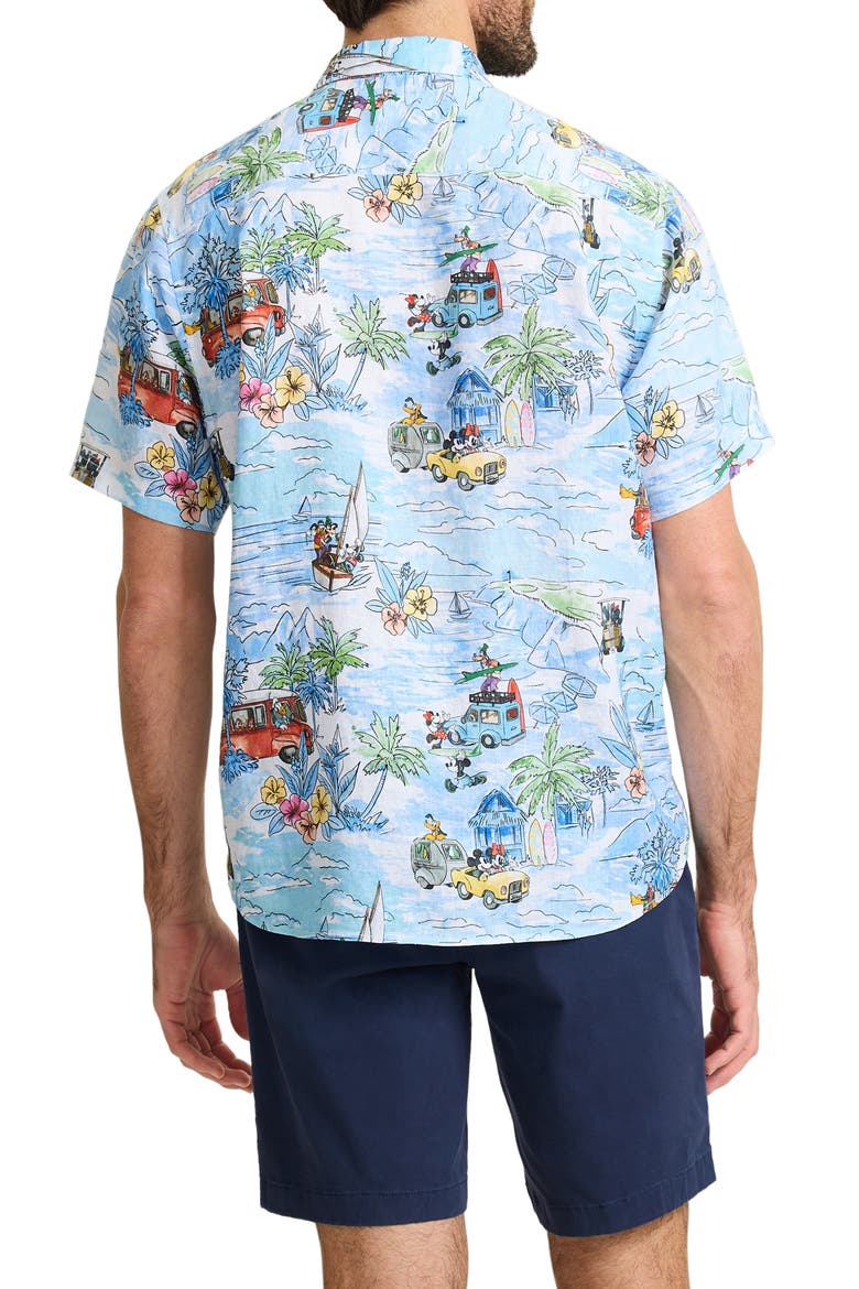 Adventurous Ears Linen Button-Up Shirt, Alternate, color, SEABREEZE