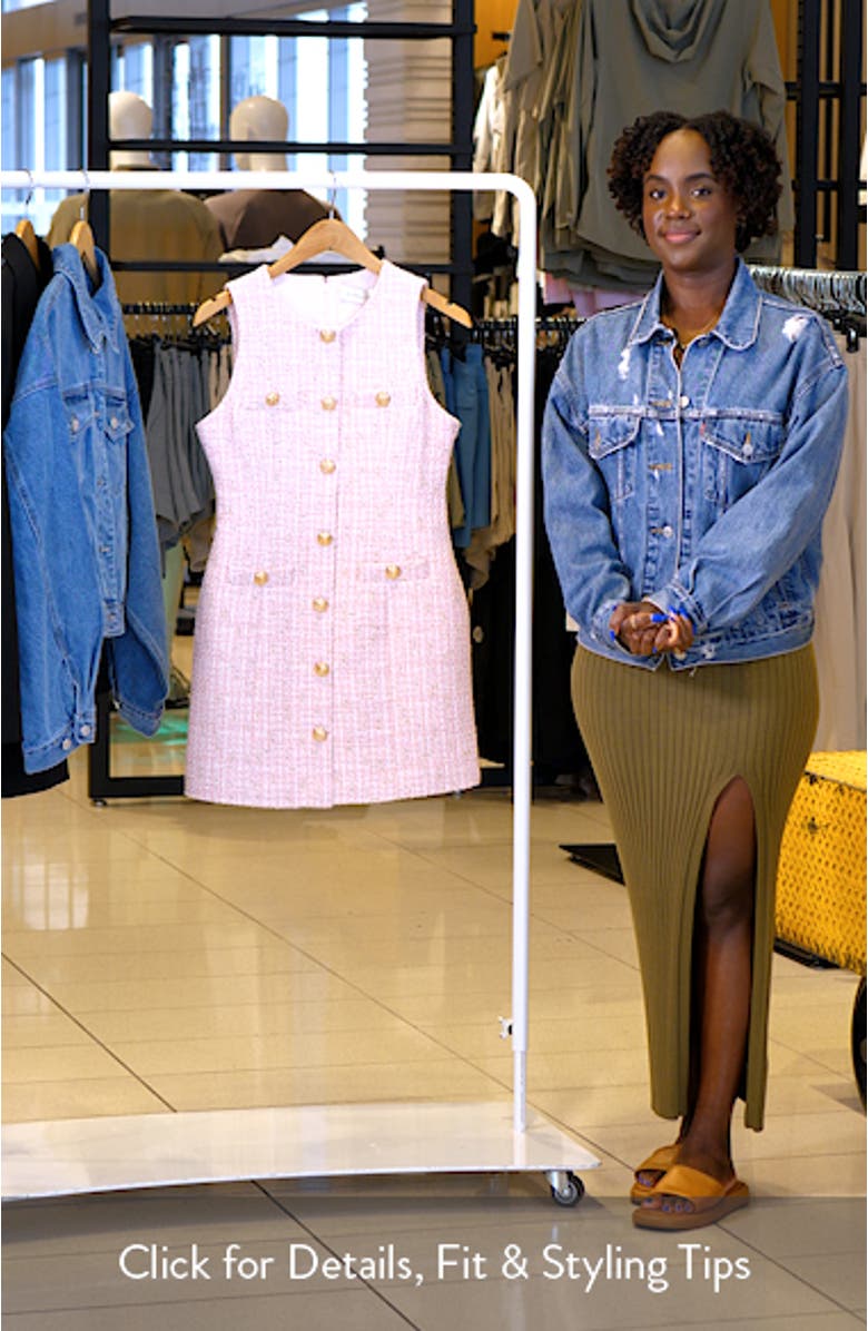 Sleeveless Metallic Tweed Minidress, sales video thumbnail