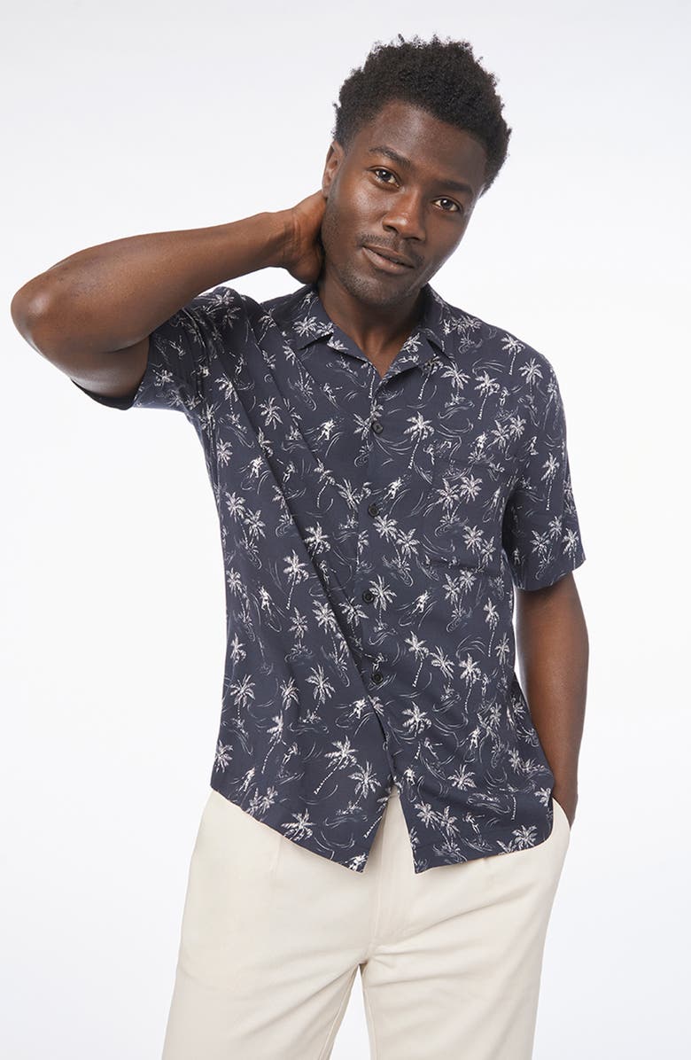 FRAME Regular Fit Tropical Short Sleeve Button-Up Camp Shirt, Alternate, color,