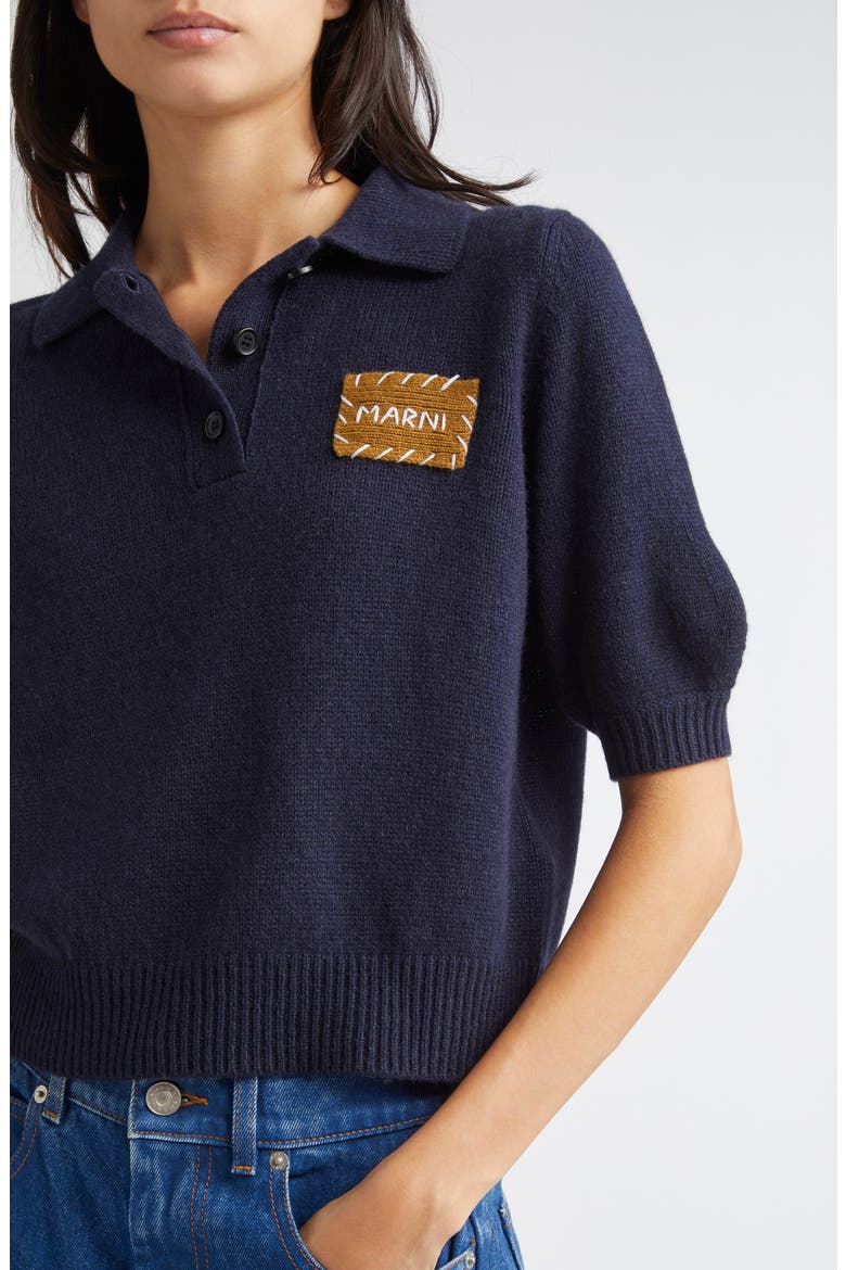 Mending Logo Cashmere Sweater, Alternate, color, 00B80 INK