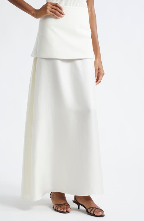 Rohe Róhe Layered Silk & Wool Blend Maxi Skirt In Cream