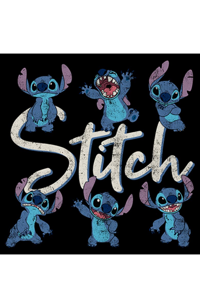Lilo & Stitch Girl's Lilo & Stitch Many Distressed Poses Graphic T-Shirt, Alternate, color,