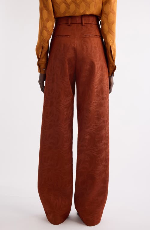 Dries Van Noten Paxy Matelassé Wide Leg Pants In Brown