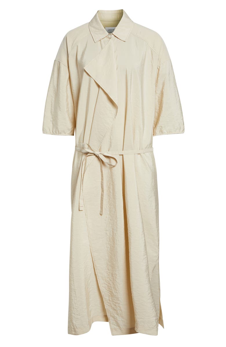 Lemaire Asymmetric Silk Blend Shirtdress, Main, color, Oat Milk