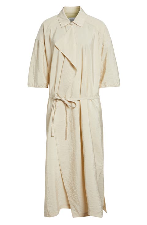 Asymmetric Silk Blend Shirtdress