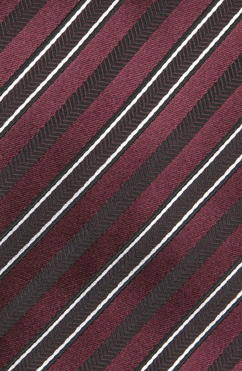 ZEGNA TIES Stripe Silk Blend Tie, Alternate, color, Burgundy