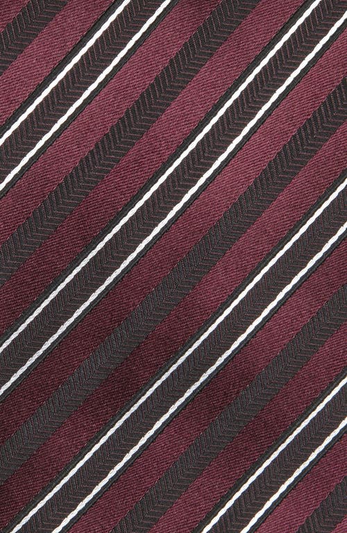 Zegna Ties Stripe Silk Blend Tie In Burgundy