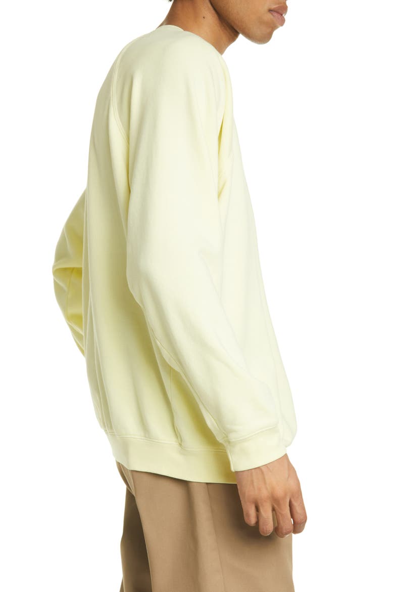 Lightweight Crewneck Raglan Sweatshirt, Alternate, color, PALE YELLOW
