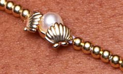 Estella Bartlett Scallops & Faux Pearl Bracelet In Gold