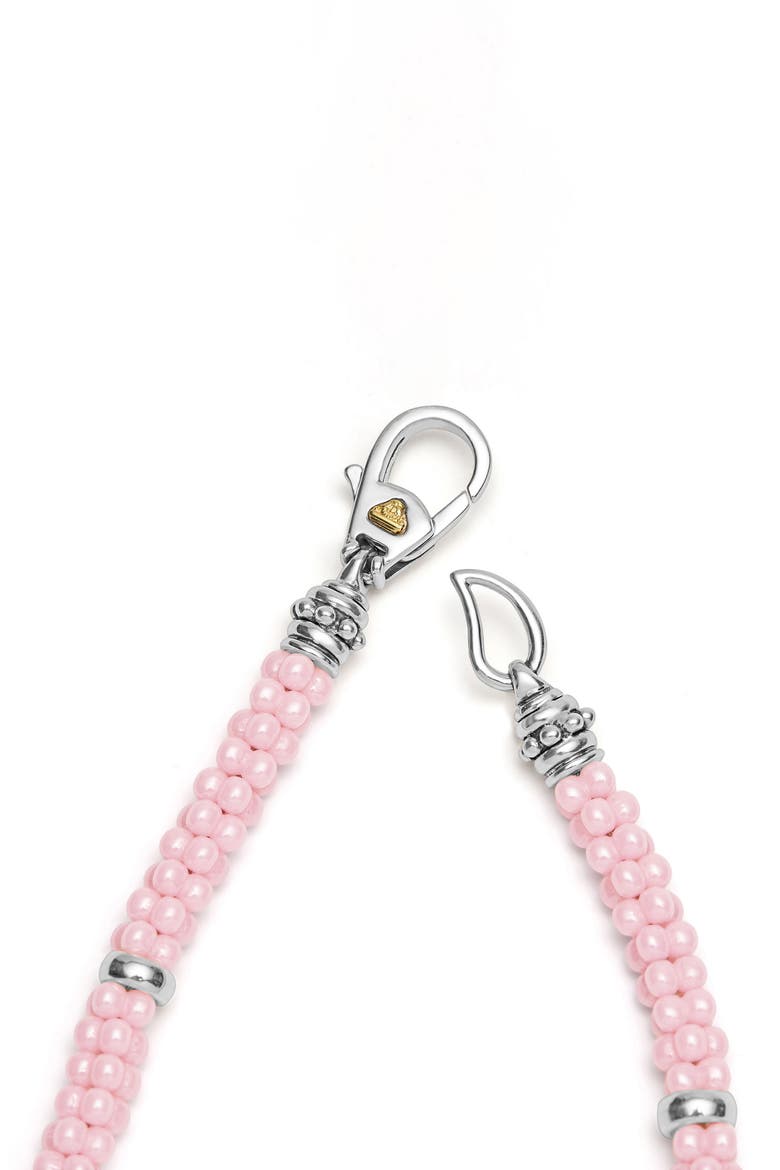 Signature Pink Caviar Beaded Station Bracelet, Alternate, color, PINK