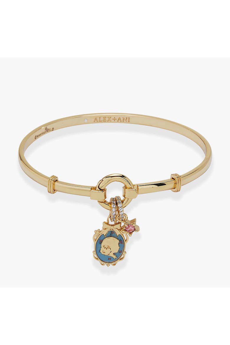 American Girl® Kirsten 'Brave' Tension Bangle, Main, color, Gold