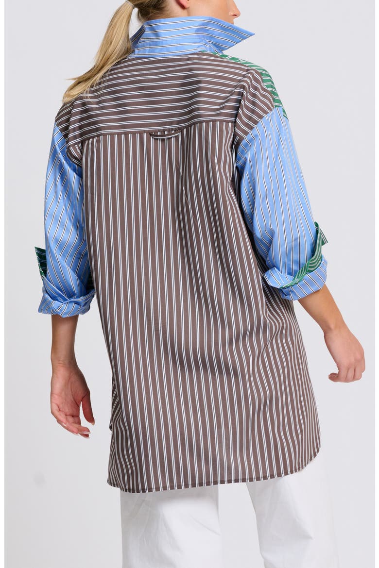 Stripe Boyfriend Shirt, Alternate, color, CHOCOLATE COMBO