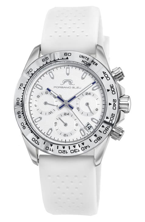 Women's Alexis Chronograph Sport White Silicone Watch, 37mm