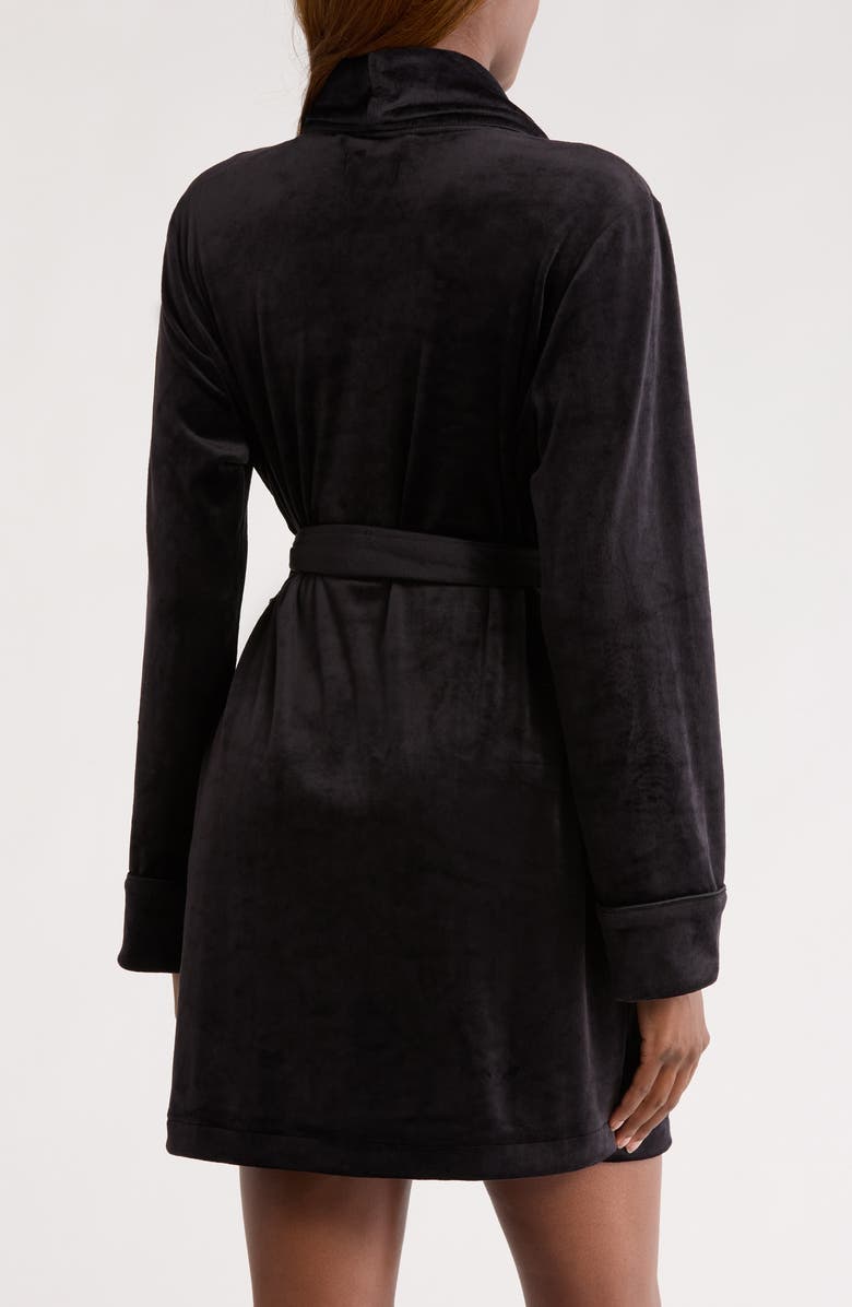 Nordstrom Luxe Velour Robe, Alternate, color, Black