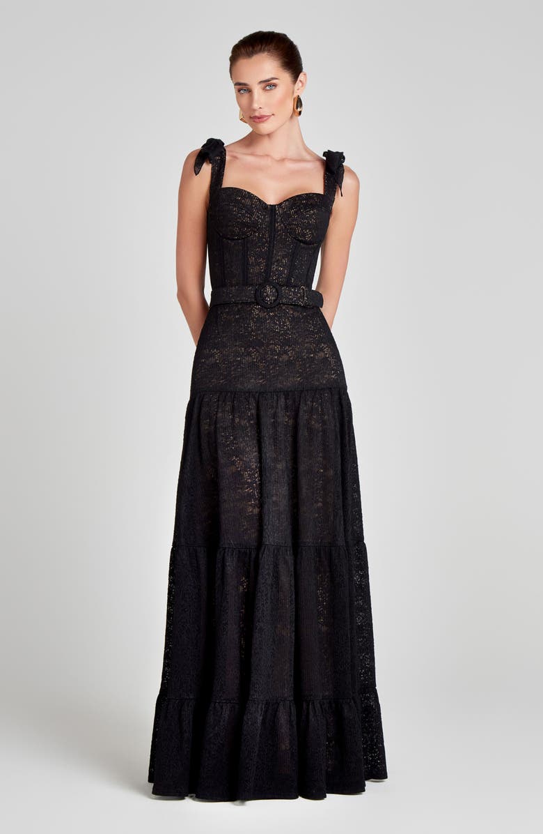 NADINE MERABI Miranda Belted Gown, Alternate, color,