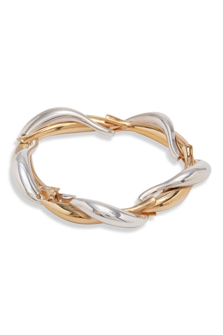 Sardine Mixed Metal Bracelet, Main, color, SILVER/ YELLOW GOLD