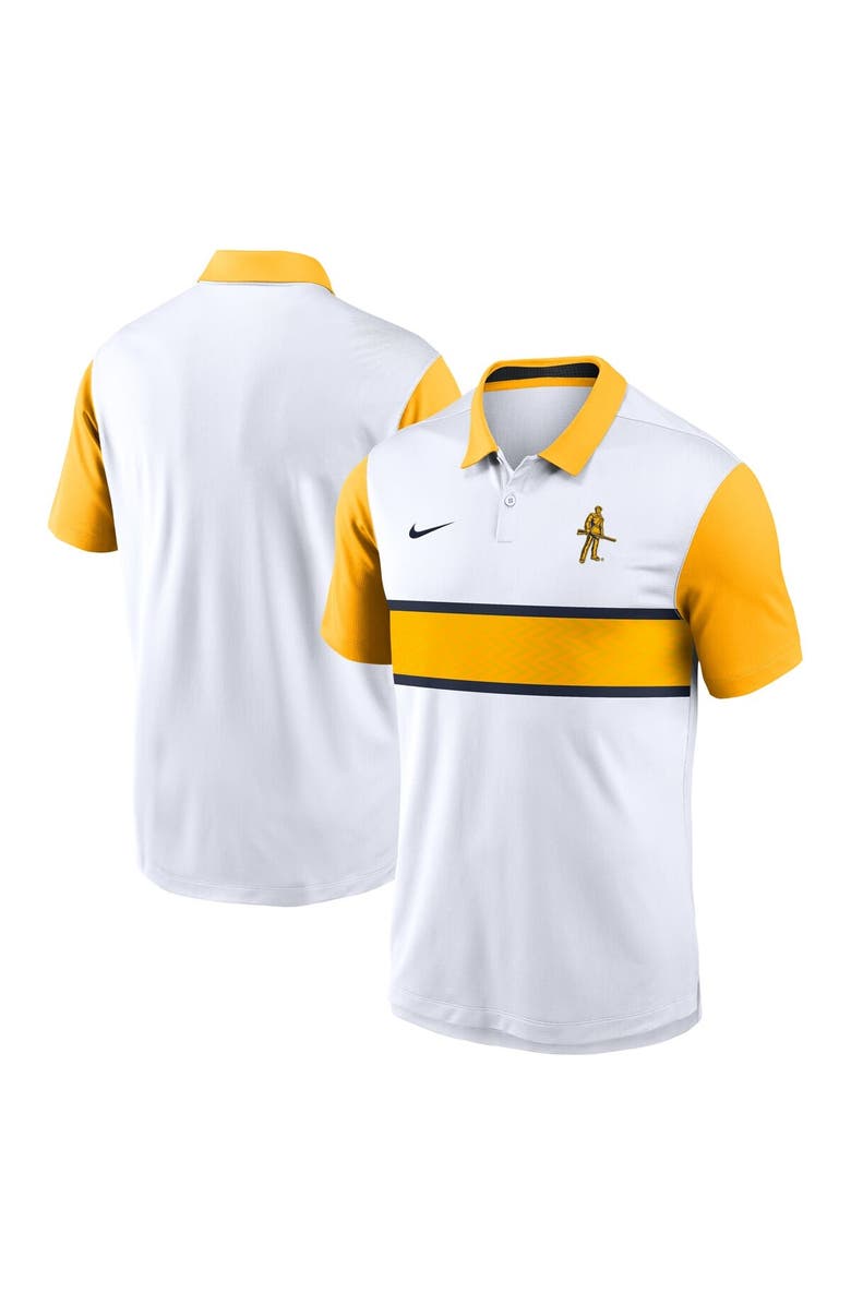 Nike Men's Nike White/Gold West Virginia Mountaineers Athletic Prep Alt Logo Vapor Performance Polo, Main, color, White
