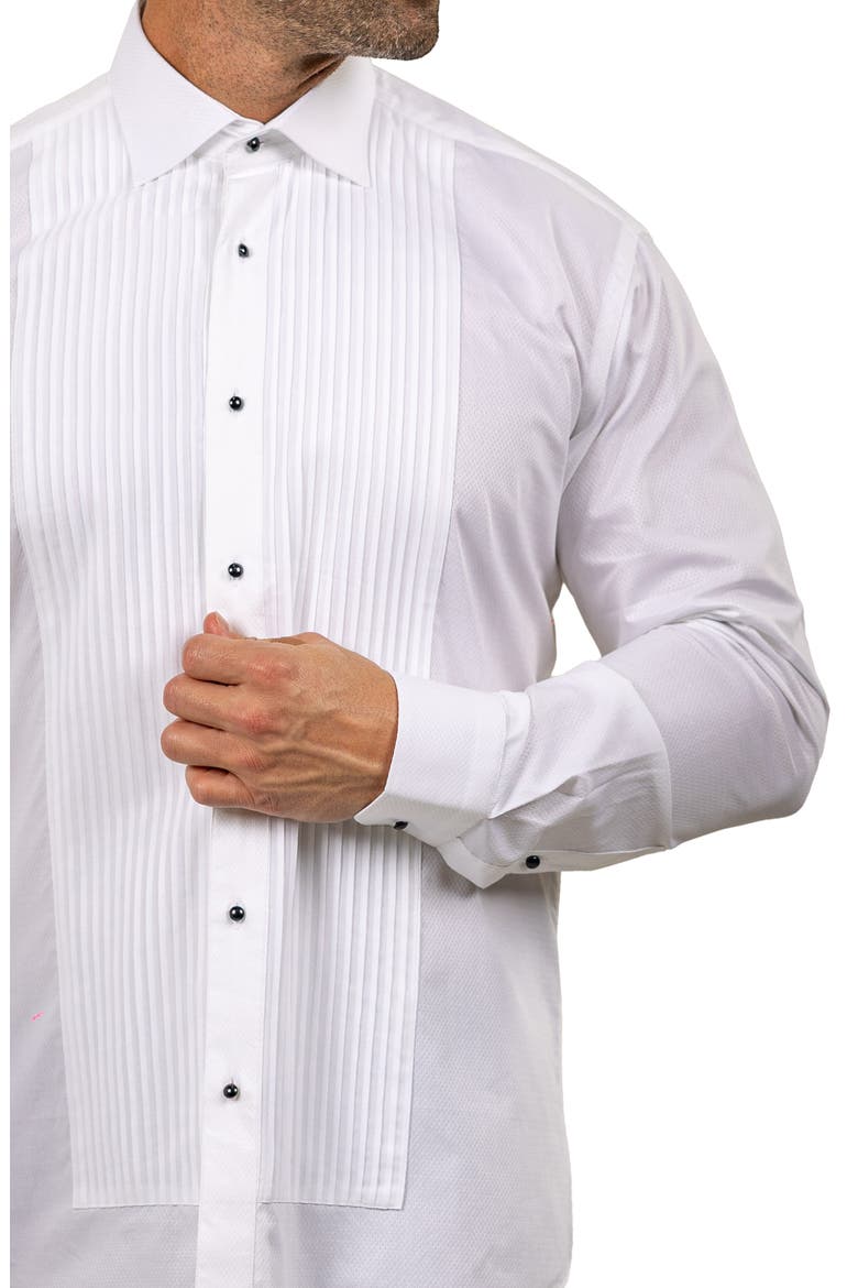 Ceremony Cotton Tuxedo Shirt, Alternate, color, WHITE