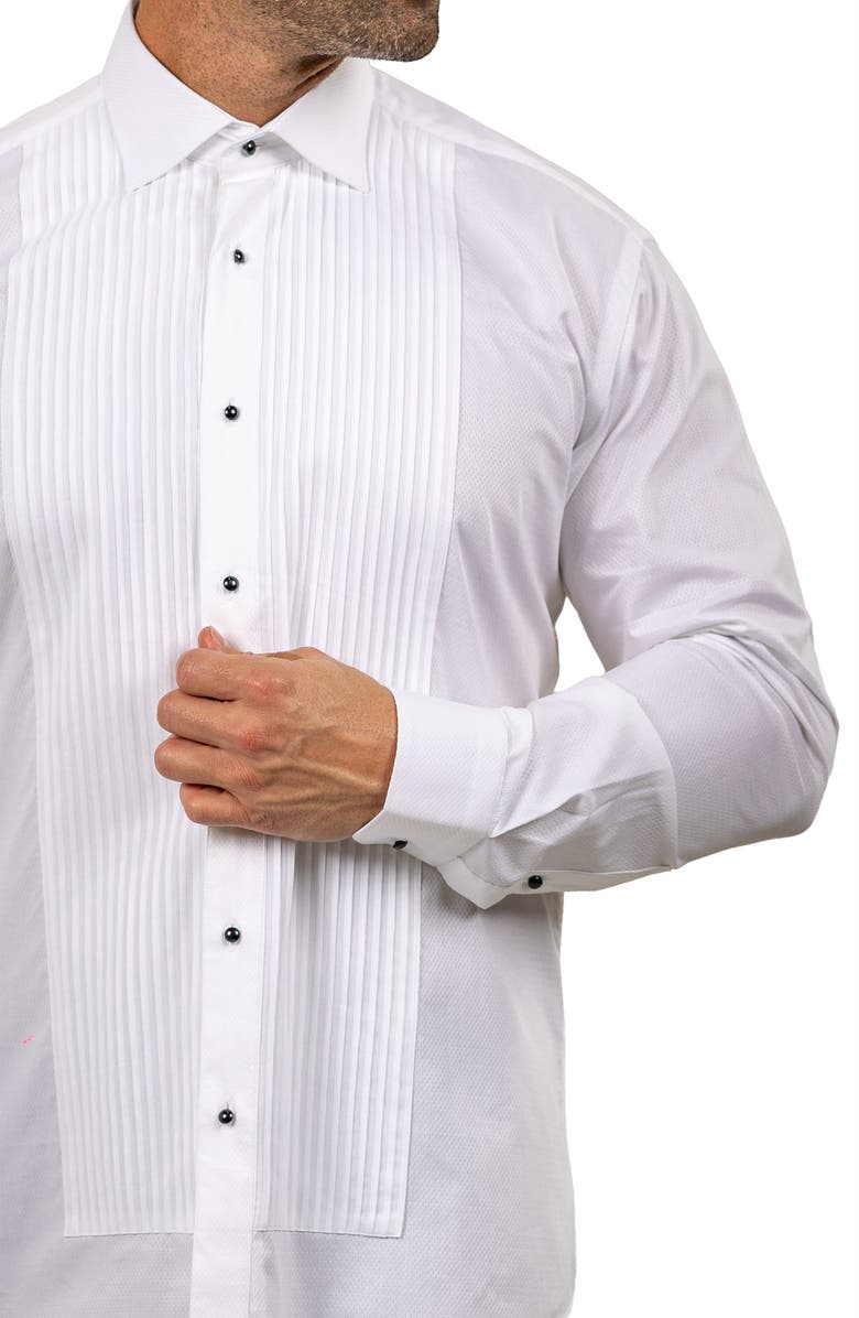 Maceoo Ceremony Cotton Tuxedo Shirt, Alternate, color, White