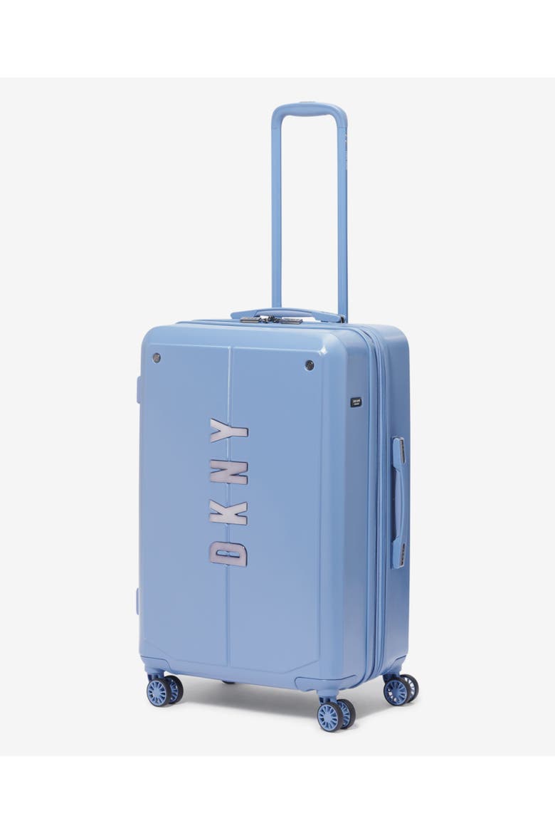 NYC 25" Upright Suitcase, Alternate, color, Blue Suede