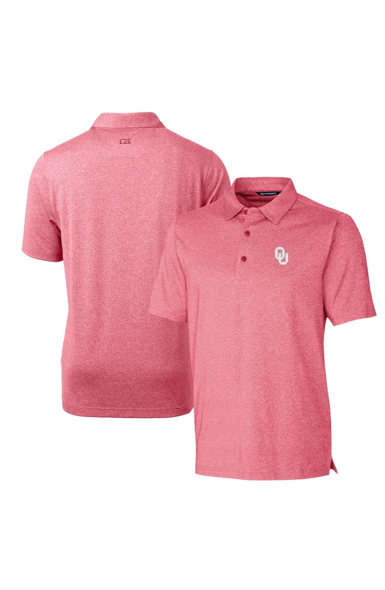 Cutter & Buck Men's Cutter & Buck Heathered Crimson Oklahoma Sooners Forge Stretch Polo, Main, color, 