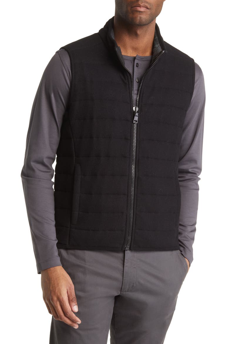 Jersey Fleece Puffer Vest, Alternate, color, BLACK