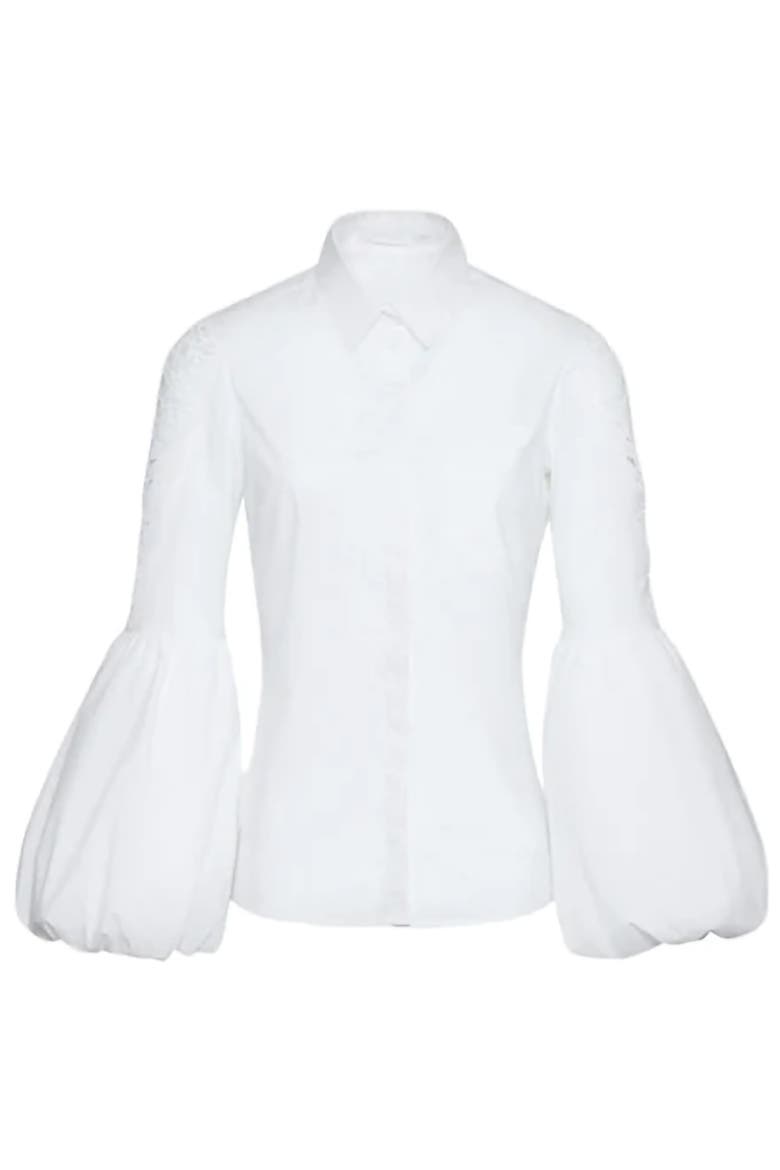 Laora Balloon Sleeve Shirt, Alternate, color, White